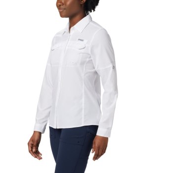 Columbia Overhemd Dames, PFG Lo Drag Long Sleeve Wit, 97ERVGNCY